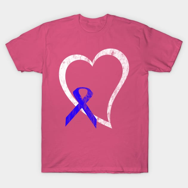 Blue Ribbon Awareness T-Shirt by familycuteycom